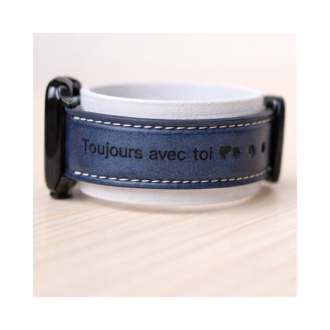 (Bracelet )Apple Watch personnalisé – Cuir premium