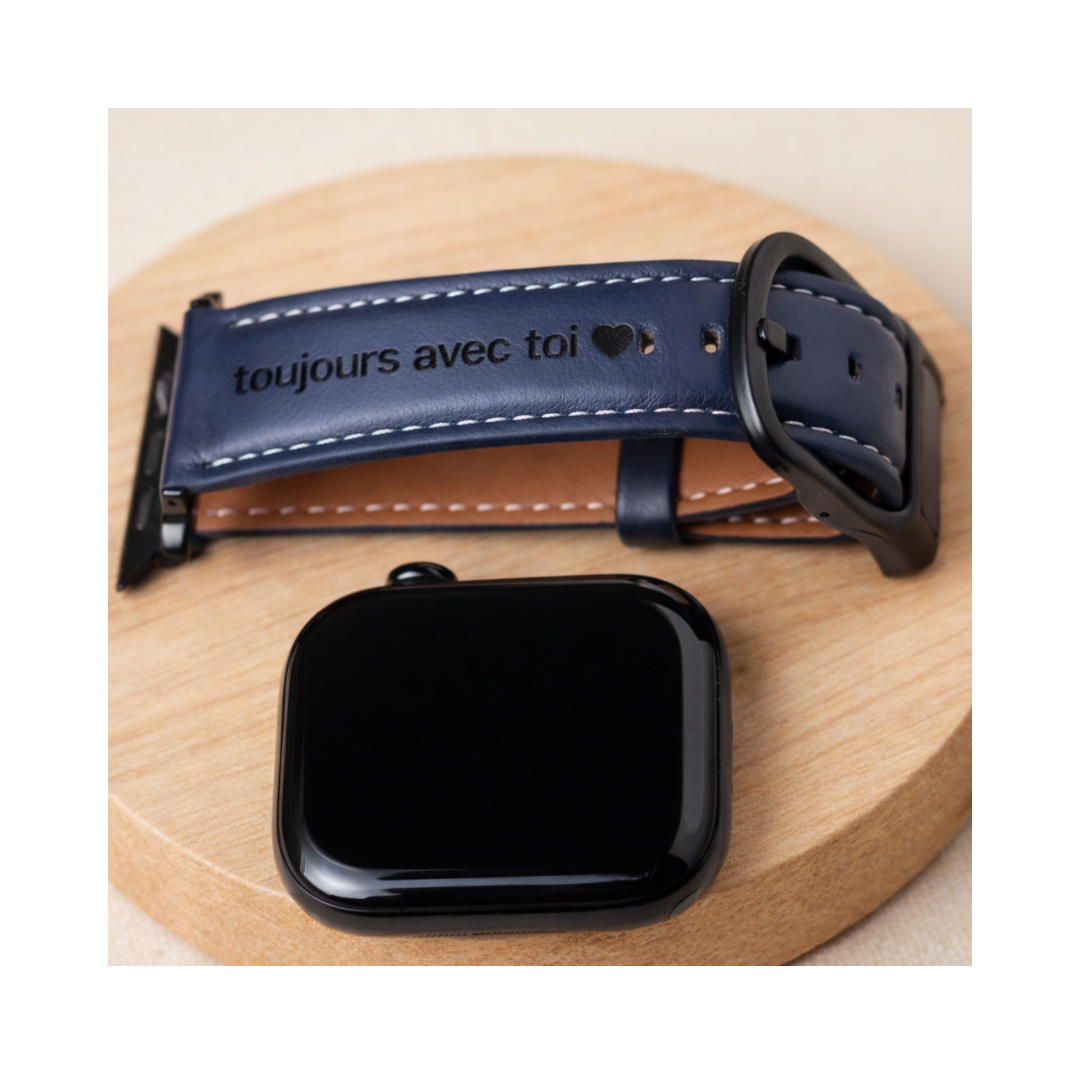 (Bracelet )Apple Watch personnalisé – Cuir premium