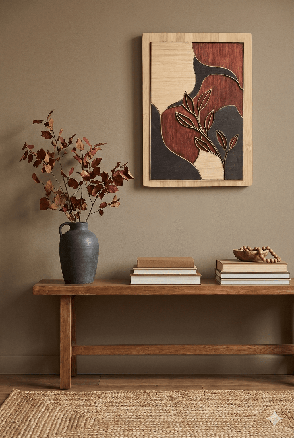 Art Abstrait en Bois Découpé