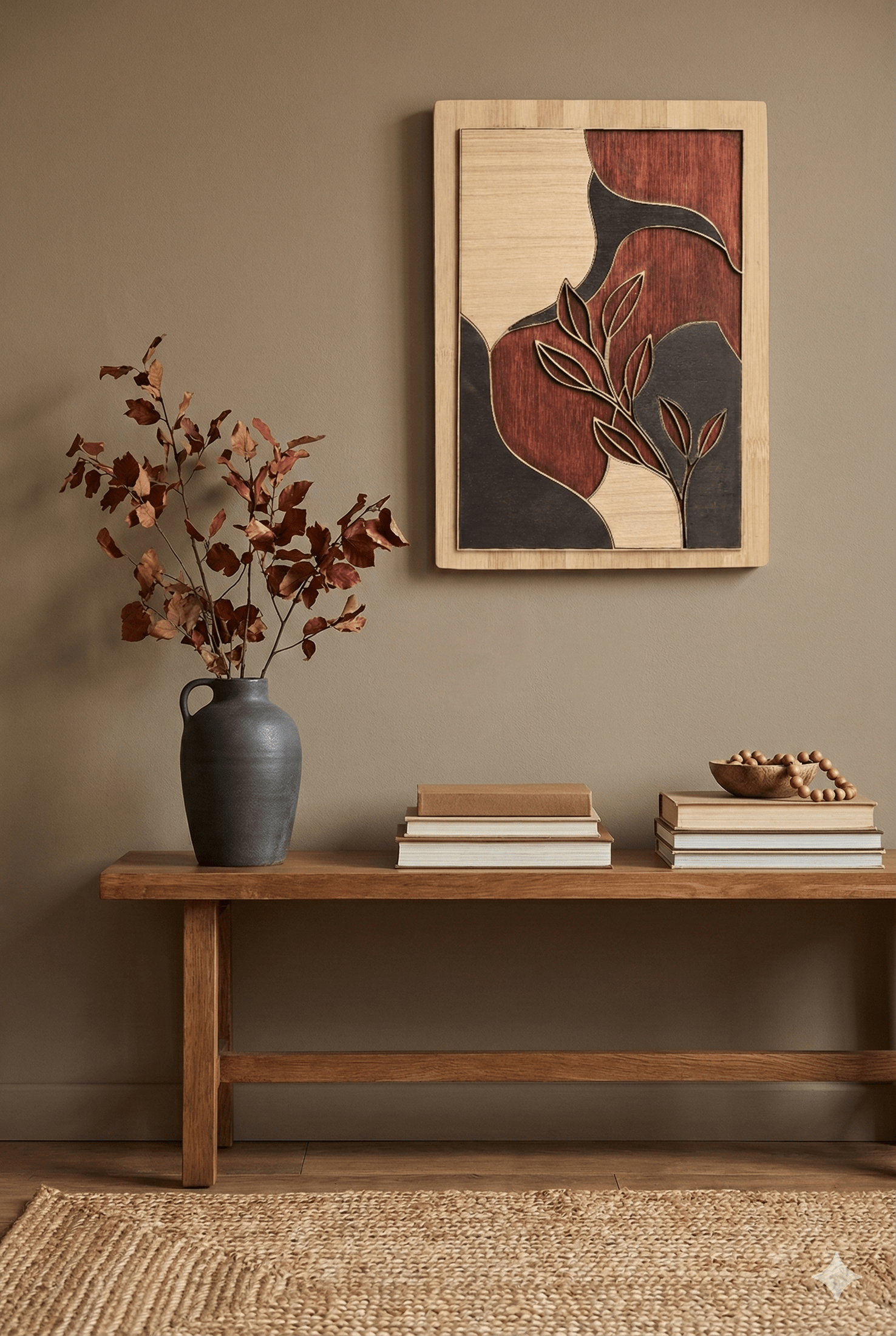 Art Abstrait en Bois Découpé