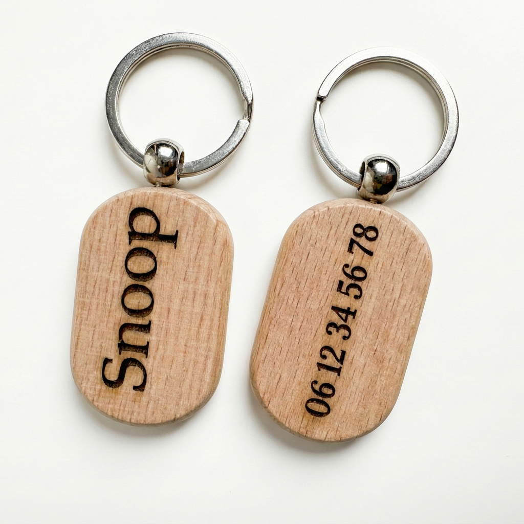 Médaillon d'Identification en Bois Personnalisé