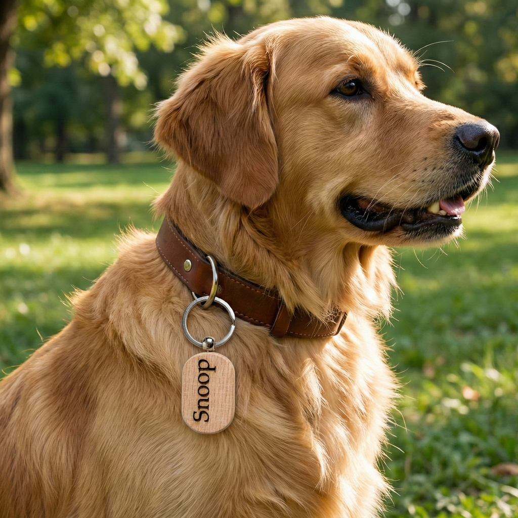 Médaillon d'Identification en Bois Personnalisé