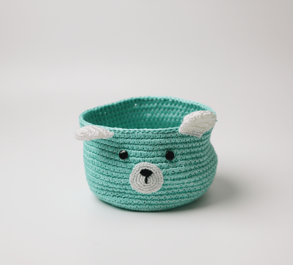 Panier Enfant Ourson – Vert Sauge