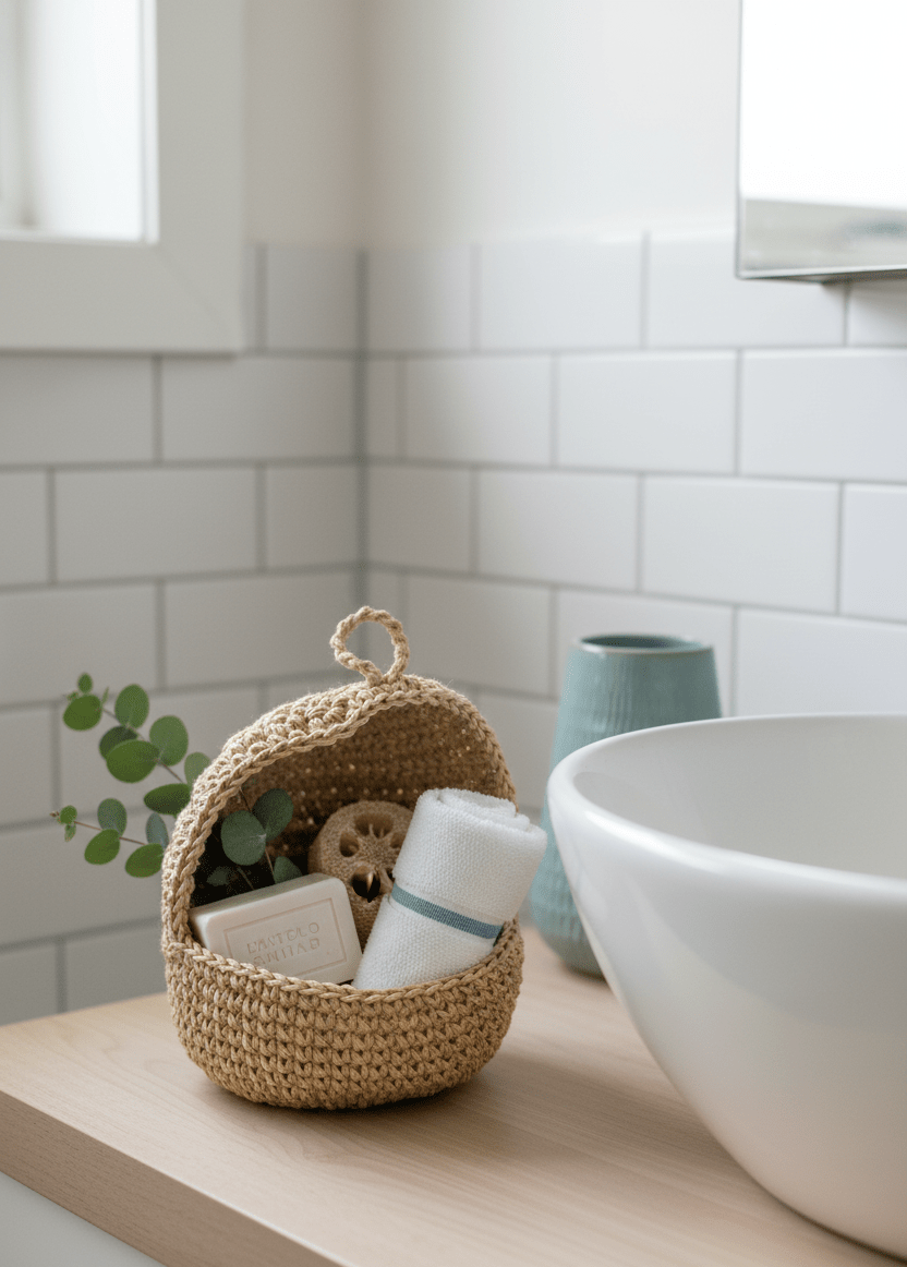 Panier crocheté fait main