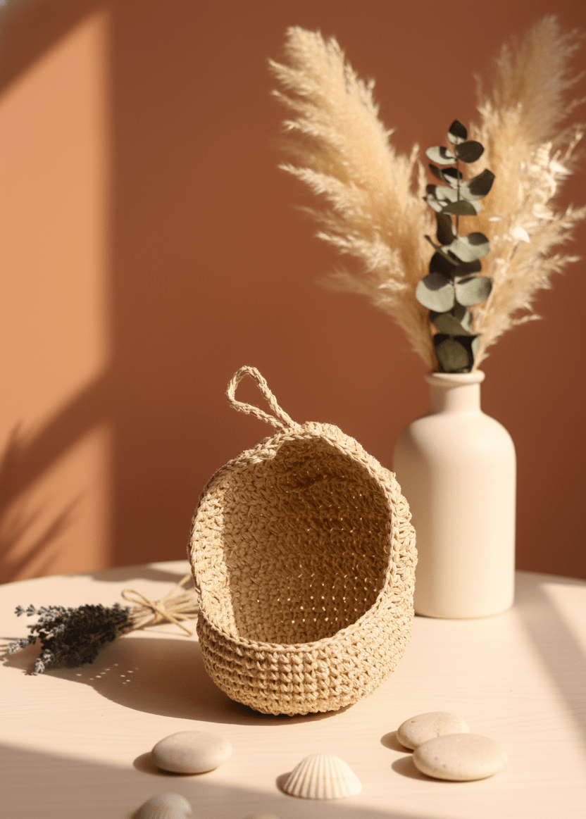 Panier crocheté fait main